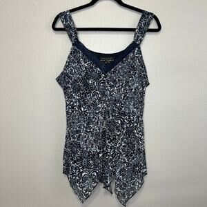 Separates By New York City Design Co Blue Floral Tank Top XL Lace Y2K Fairy Boho